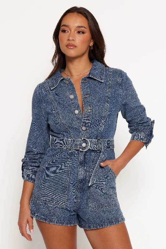 Brady Denim Playsuit - Blue