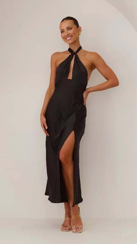 Maxi dresses with a halter neck for a stylish and sophisticated choiceAmalia Maxi Dress - Black