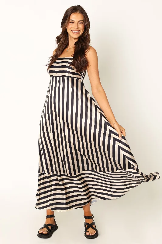 Maxi dresses with ribbed textures for a unique and tactile lookBrea Maxi Dress - Black Stripe