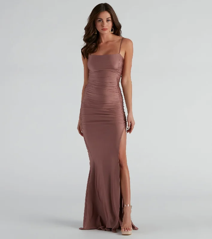 Maxi dresses with bow accents at the waist for a sweet appearanceCece Formal Square Neck Long Dress