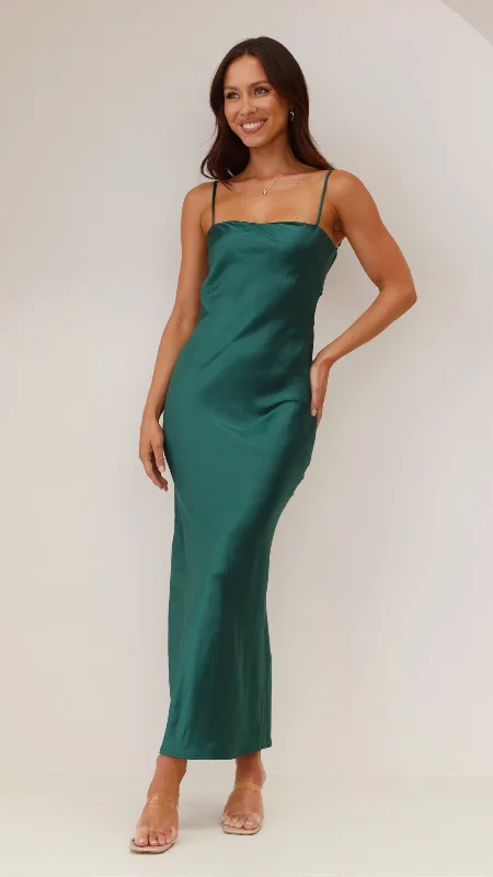 Maxi dresses with pom - pom trims for a playful and festive lookKeira Maxi Dress - Emerald