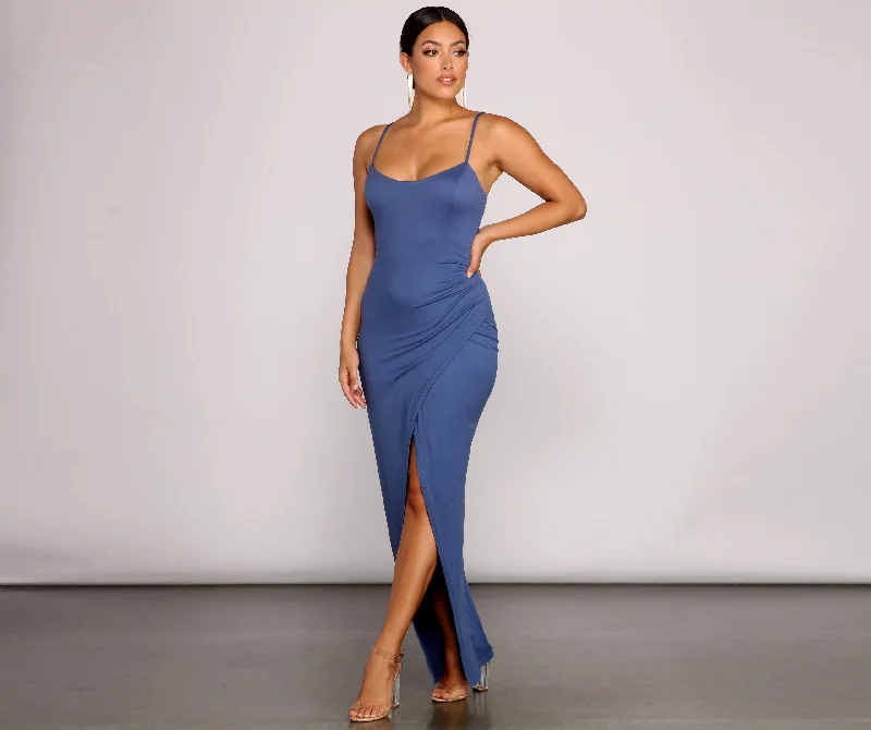 Maxi dresses with a belted empire waist for a more defined and flattering silhouetteMesmerizing Beauty Lace-Up Wrap Dress