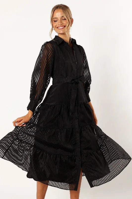 Maxi dresses with bow accents at the waist for a sweet appearanceNeve Long Sleeve Maxi Dress - Black