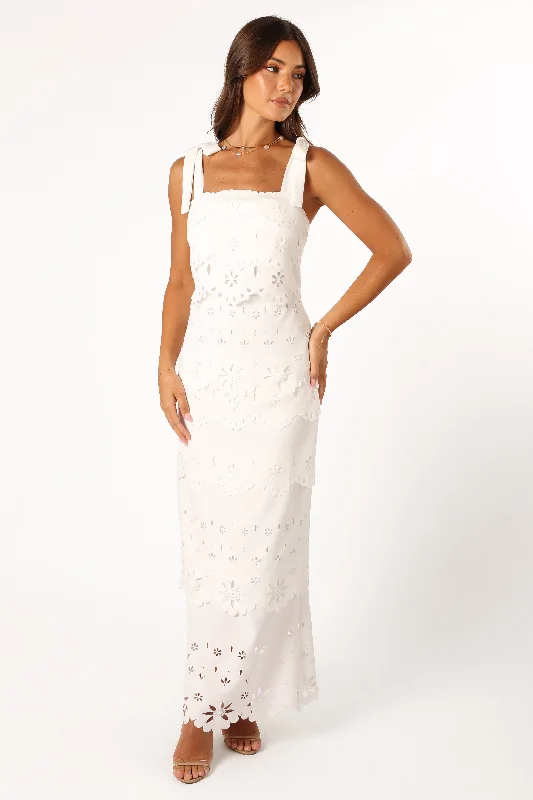 Maxi dresses with a cinched waist for a defined silhouettePippa Maxi Dress - Off White