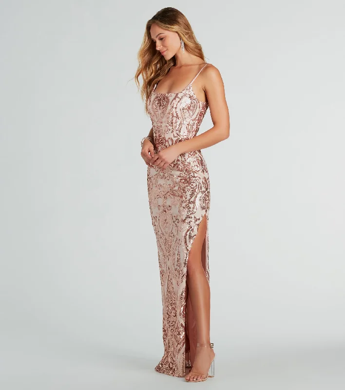 Sheer maxi dresses with lace overlays for a romantic touchValery Formal Sequin Square Neck Long Dress