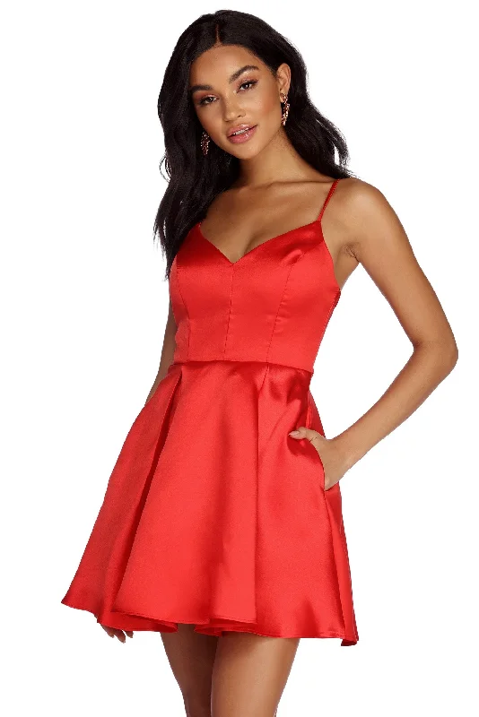 Mini dresses with mesh panels for a sexy and trendy lookJenny Formal Satin Party Dress