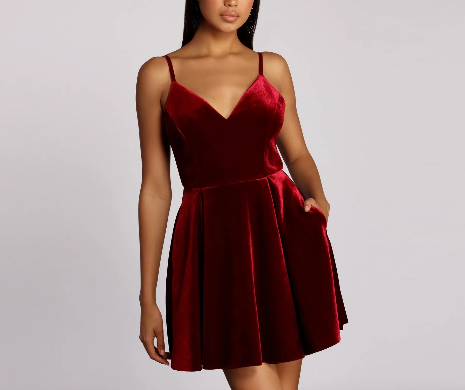 Sequined mini dresses for New Year's EveLily Bonded Velvet Mini Dress