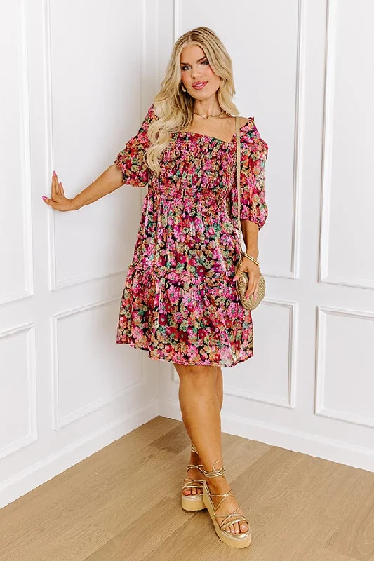 Mini dresses with off - the - shoulder stylesMust Be A Dream Floral Mini Dress Curves