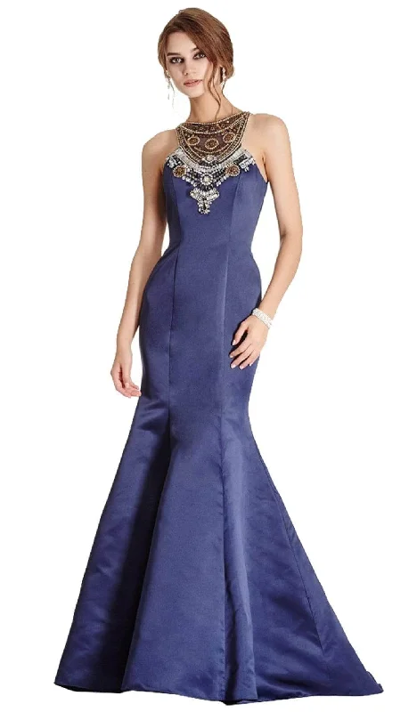 Long - sleeved formal dresses in velvet for a winter formal eventAspeed Design - L1720 Embellished Sleeveless Evening Gown