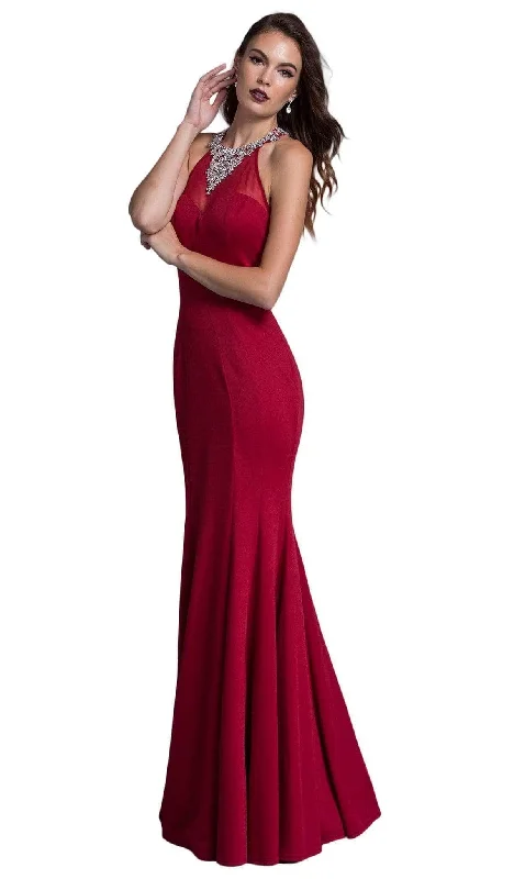 Prom dresses with cold - shoulder cutouts and satin bows for a trendy lookAspeed Design - L1976 Halter Embellished Prom Dress