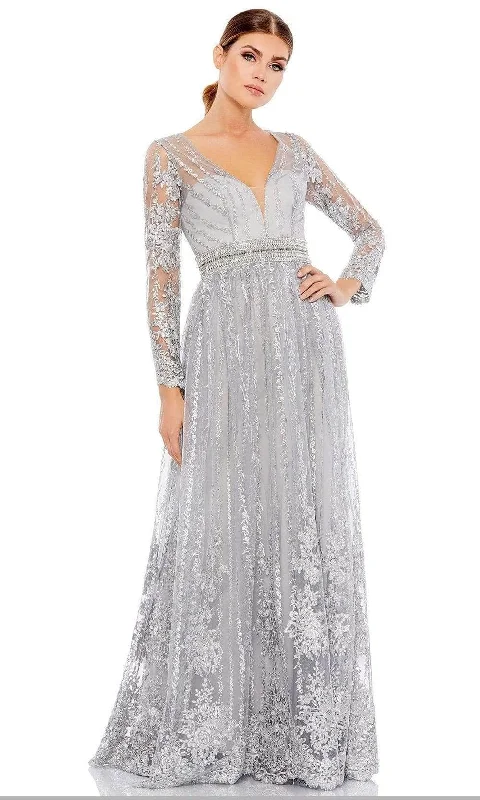 Prom dresses with lace - trimmed sleeves and empire - style waists for a flattering and vintage - inspired formal affairMac Duggal 66591 - Sheer Sleeve A-Line Formal Gown