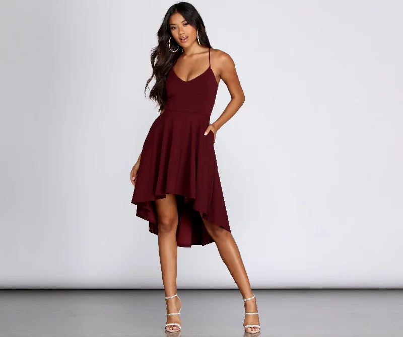 Mini Women Dress with a Short Hem for a Young and Trendy StyleSteal The Scene Skater Dress