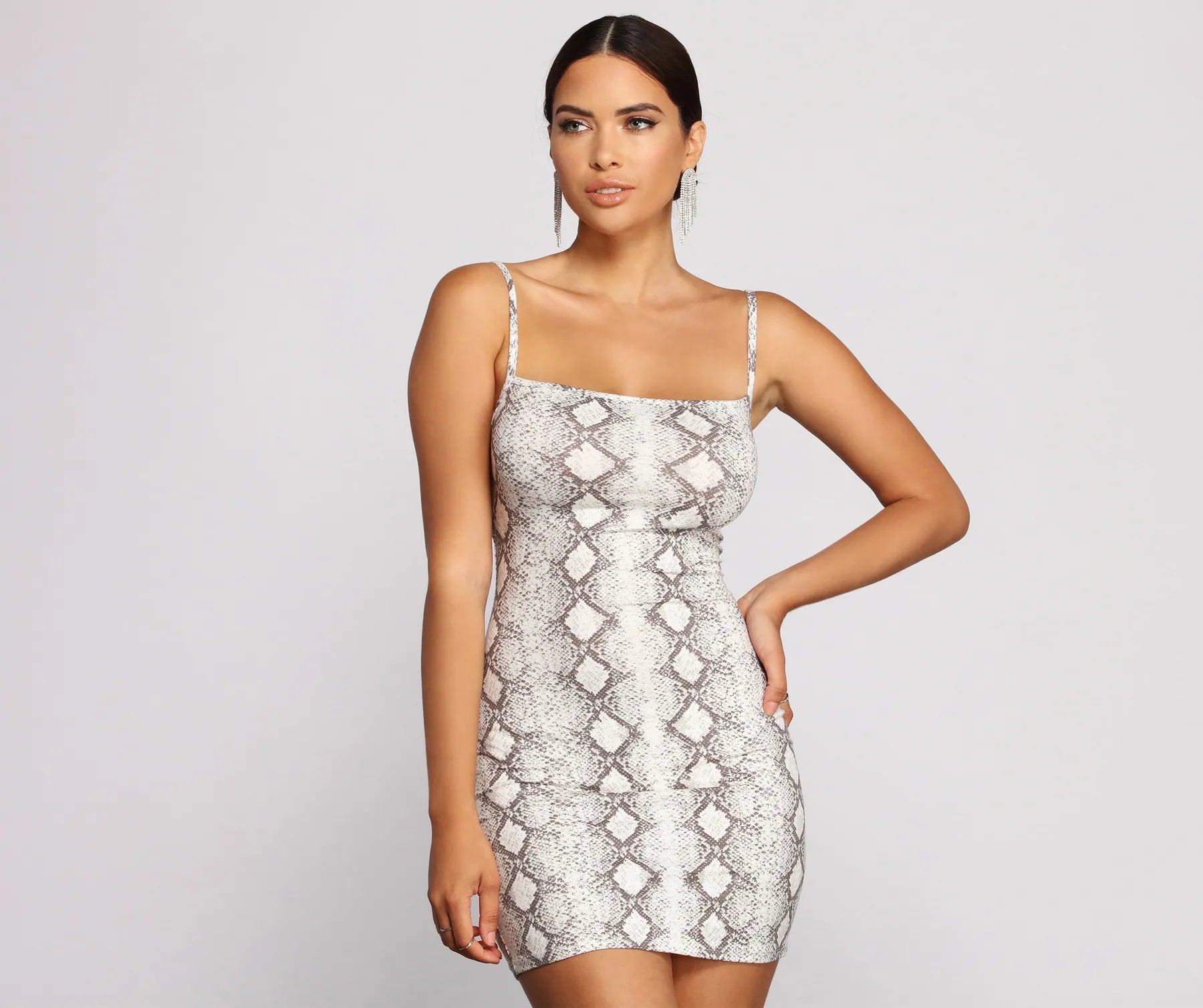 Halter Neck Women Dress to Show Off the Shoulders and NecklineViper Vixen Snake Print Mini Dress