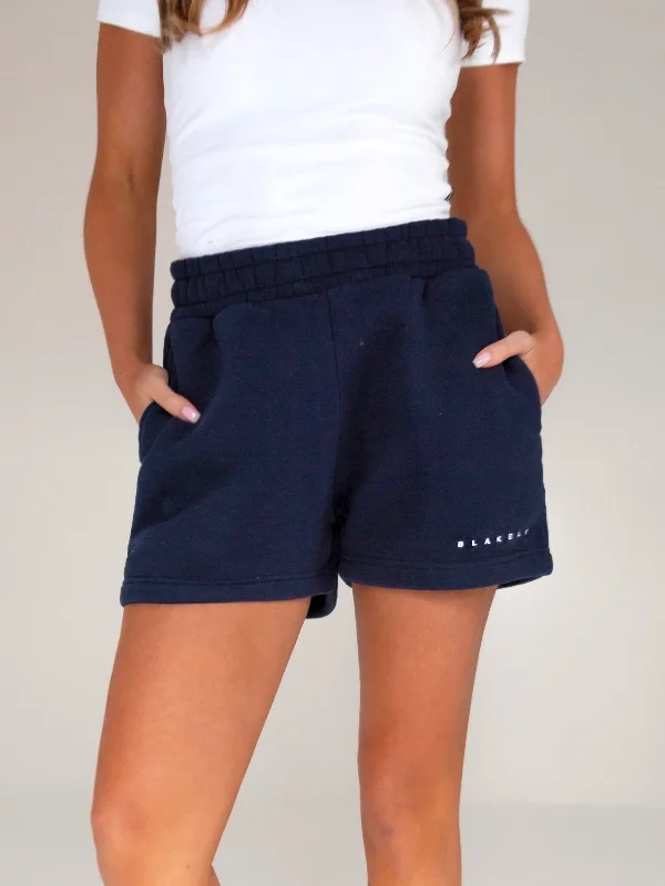 Ruffled Hem Women Shorts to Add a Feminine TouchIsabel Jogger Shorts - Navy