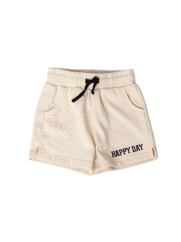 Belted Women Shorts to Enhance the Waistline"Happy Day" Sweatshort - Sand