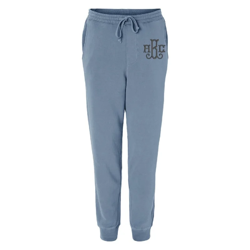 Pocket - Less Women's Sweatpants in Light Blue for a Sleek and Minimalist LookMonogrammed Pigment Dyed Joggers