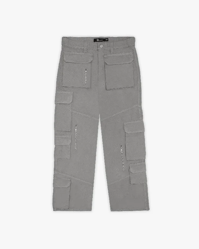 Women's Cargo Pants with Zippered Pockets in Dark Brown for Secure Storage on the GoMULTIPOCKET CARGOPANTS DARK GREY