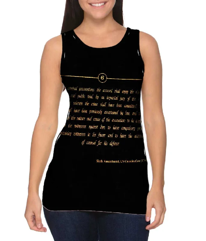 Plus Size Women's Glitter - Trimmed Tank Tops for Party NightsSixth Amendment Us Constitution