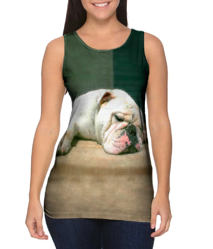 One - Shoulder Women's Rayon Blend Tank Tops for a Flowy LookSleepy Time Bulldog