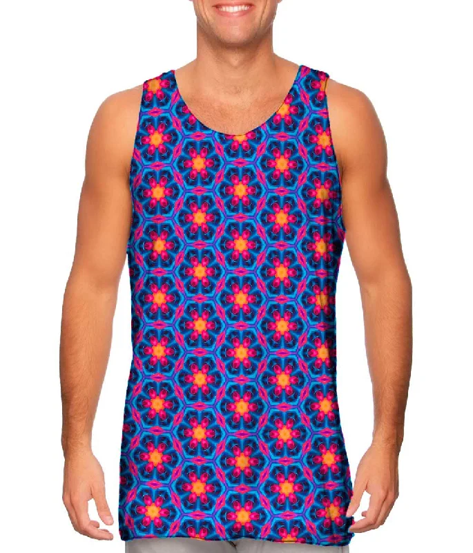 High - Neck Women's Silk Blend Tank Tops for a Luxurious FeelSmell The Flowers Pattern