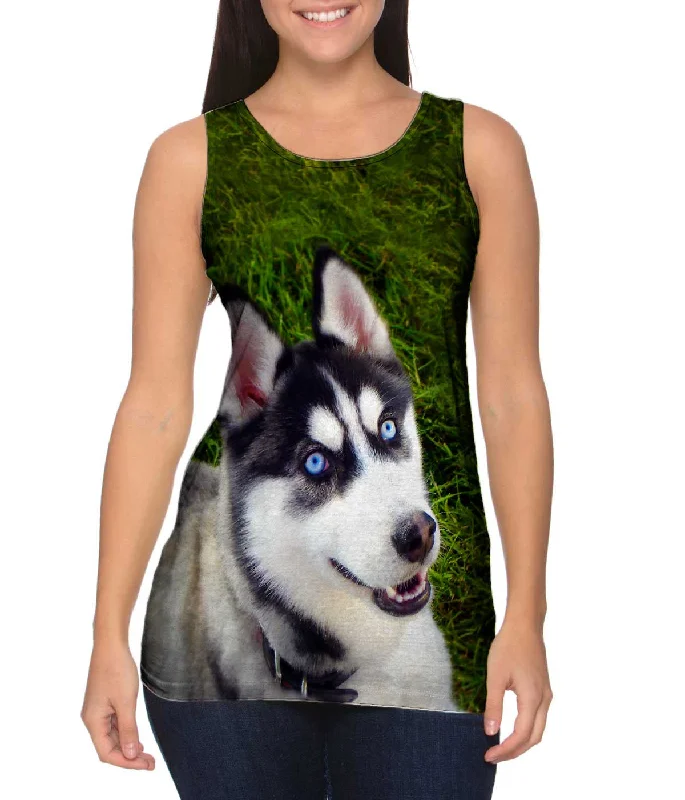 Scoop Neck Women's Linen Blend Tank Tops for SummerSmiling Husky