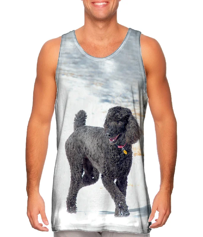 One - Shoulder Women's Rayon Blend Tank Tops for a Flowy LookSmokey Poodle In The Snow