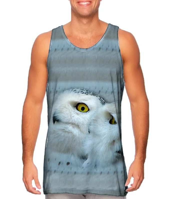 Square Neck Women's Organic Cotton Tank Tops in Earth TonesSnow Owls