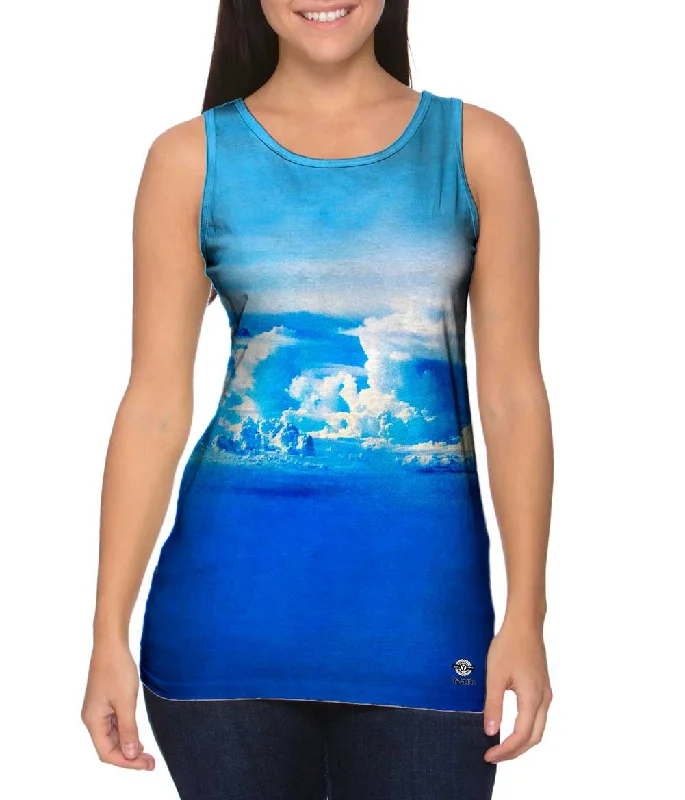 Plus Size Women's Glitter - Trimmed Tank Tops for Party NightsSoaring Clouds