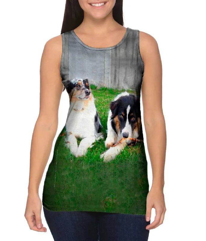 Scoop Neck Women's Linen Blend Tank Tops for SummerSocial Collies