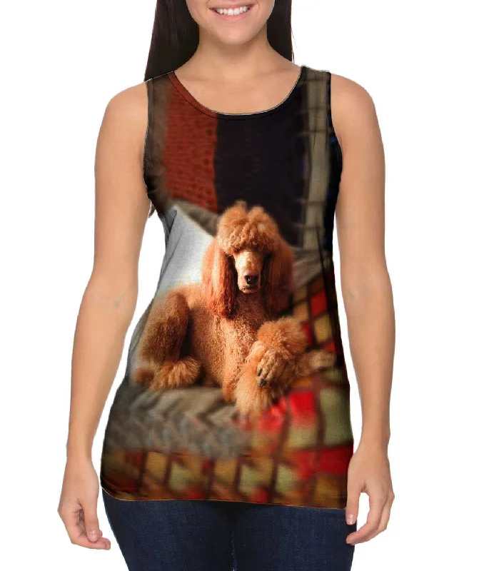 Women's Cropped Tank Tops with Vintage Band LogosSophisticated Poodle