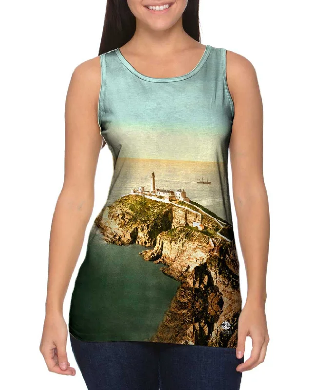 Women's Button - Down Tank Tops in Striped PatternsSouth Stack Lighthouse