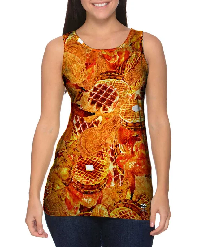 Women's Longline Tank Tops with Abstract PrintsSouthern Chicken And Waffles