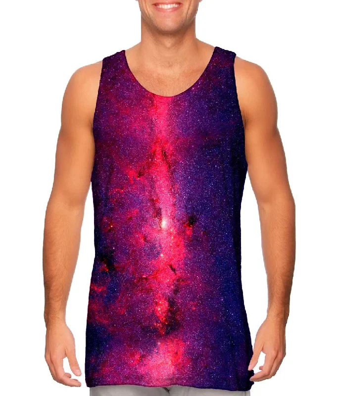 Plus Size Women's Embroidered Tank Tops in Boho StylesSpace Center Of The Milky Way Galaxy Purple