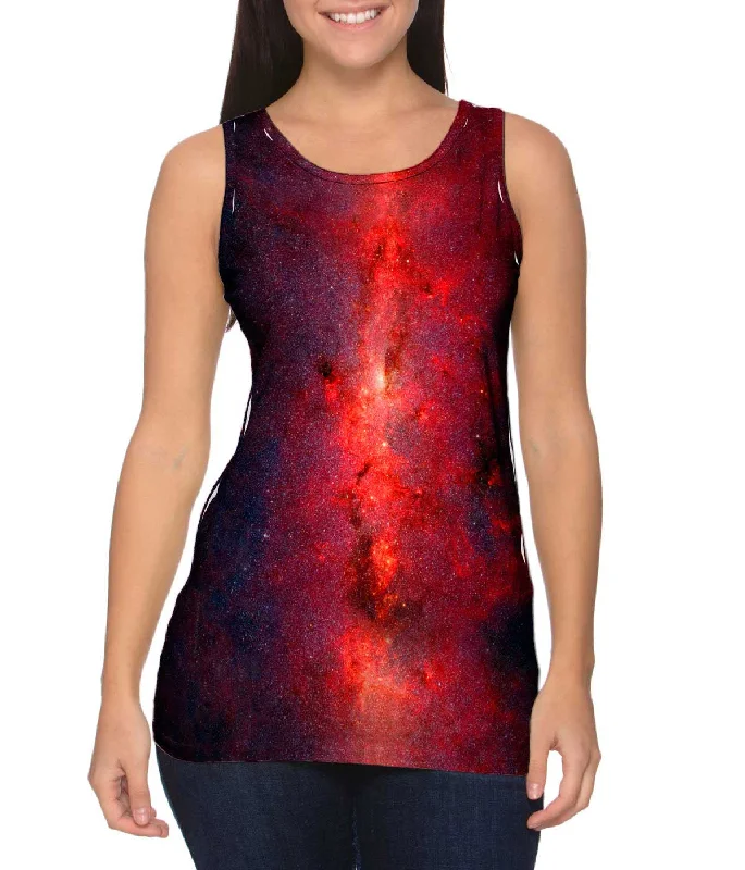 Plus Size Women's Side - Slit Tank Tops in Metallic ShadesSpace Center of the Milky Way Galaxy