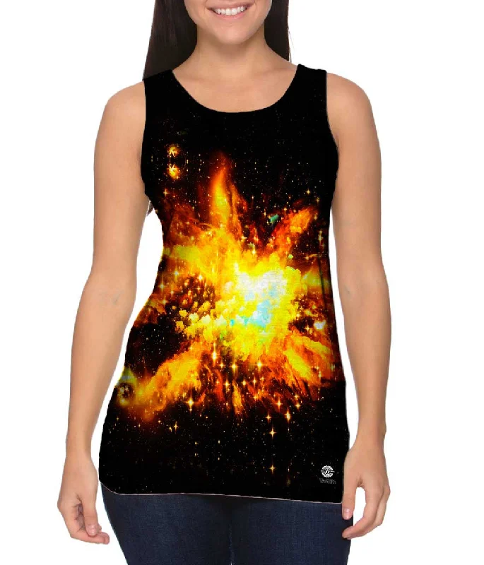 V - Neck Women's Moisture - Wicking Tank Tops for RunningSpace Galaxy Beautiful Nebula