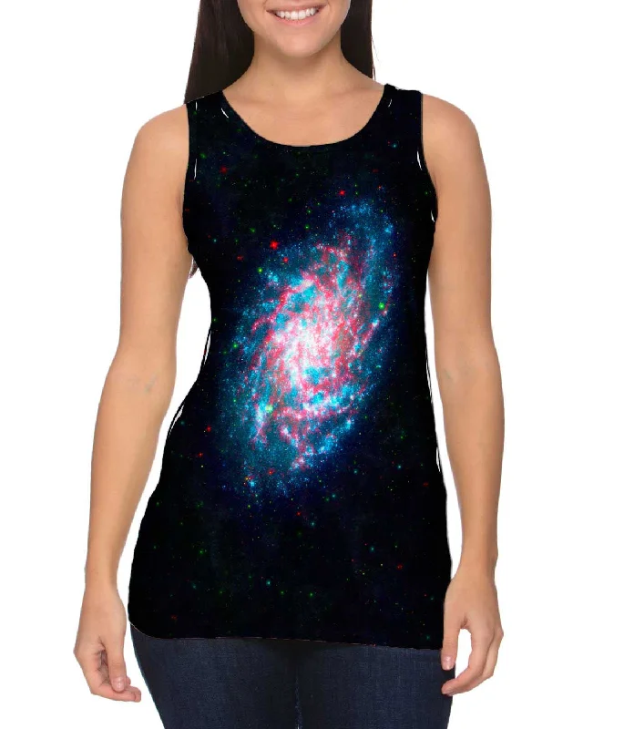 Plus Size Women's Criss - Cross Back Tank Tops in Neon ColorsSpace Galaxy Evolution Explorer Christmas Time