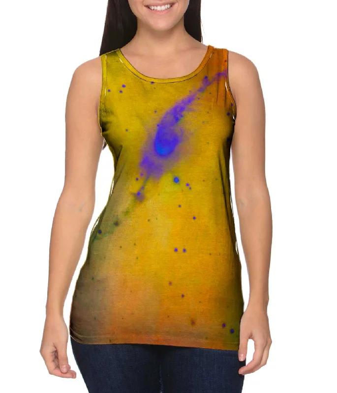 Plus Size Women's Side - Slit Tank Tops in Metallic ShadesSpace Galaxy Garden Sprinkler Nebula