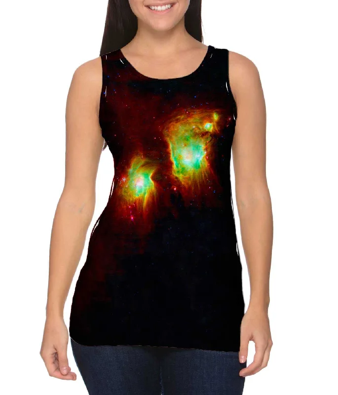 Plus Size Women's Side - Slit Tank Tops in Metallic ShadesSpace Galaxy Messier 78