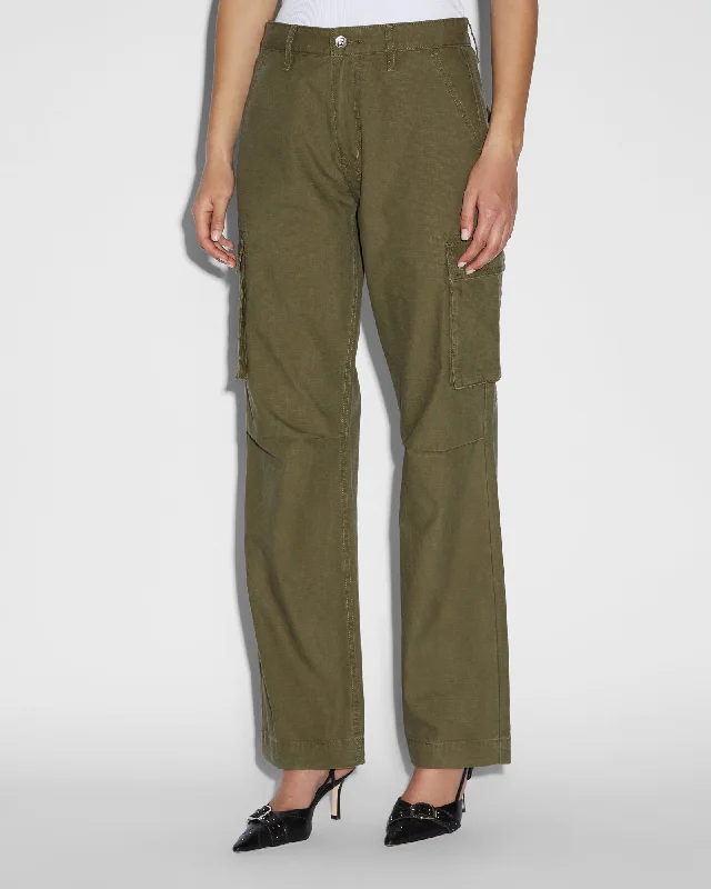 Women's Cargo Jogger Pants in Charcoal with Reflective Stripes for Nighttime ExercisesSQUAD CARGO KHAKI