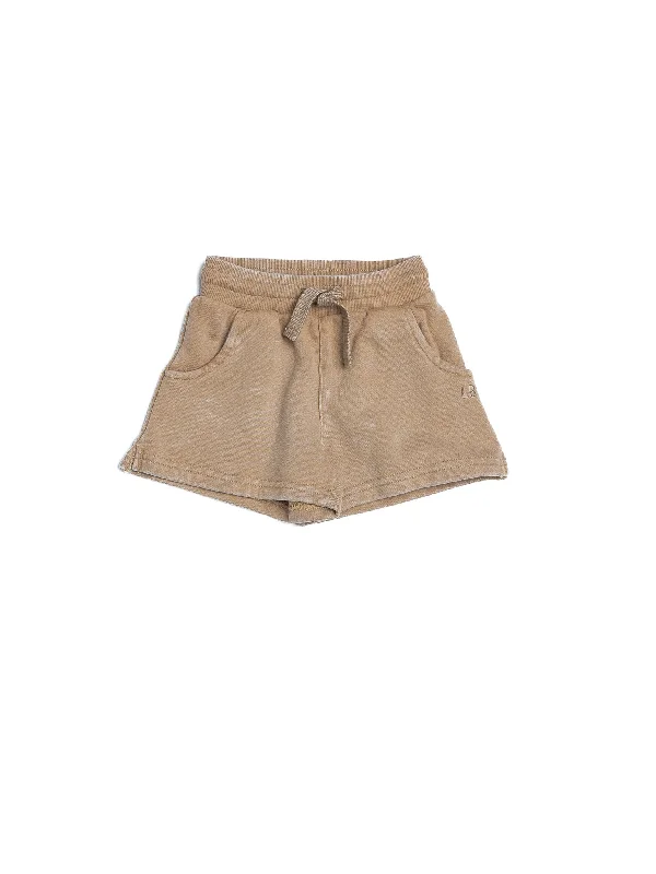 Plus Size Women Shorts with a Comfortable and Stylish FitSweatshort - Beige Wash