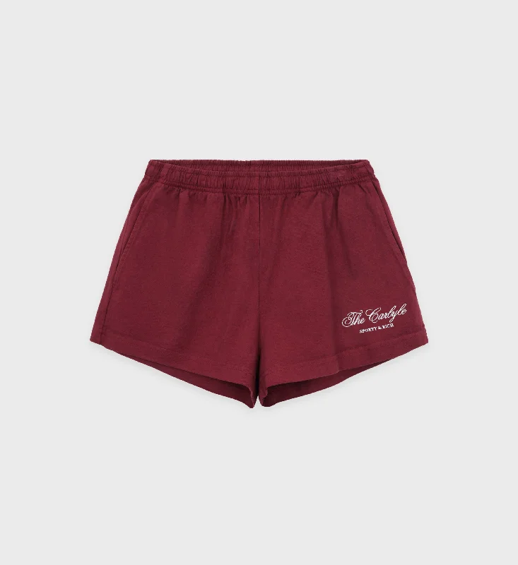 Cuffed Women Shorts for a Laid - Back and Trendy LookThe Carlyle Script Disco Short - Merlot/White