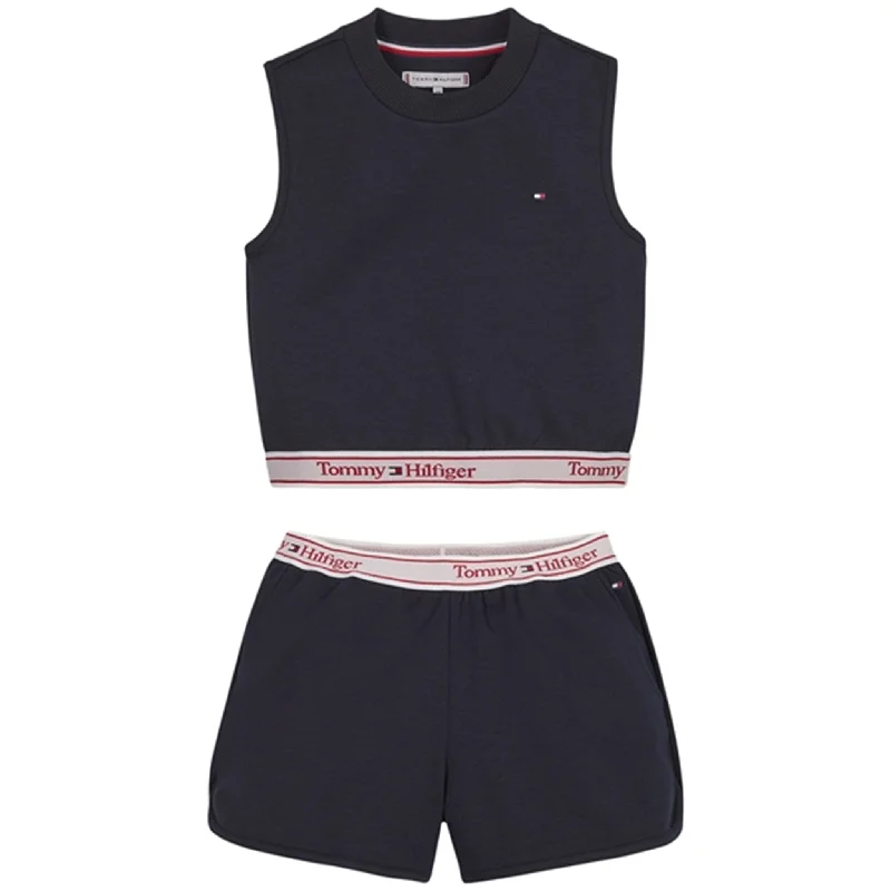 Embroidered Women Shorts with Intricate DesignsTommy Hilfiger Tommy Graphic Tape Set Desert Sky