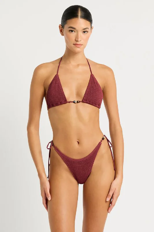 String bikini for a minimalistic and sexy beach styleCarmine Beaded Tri Set